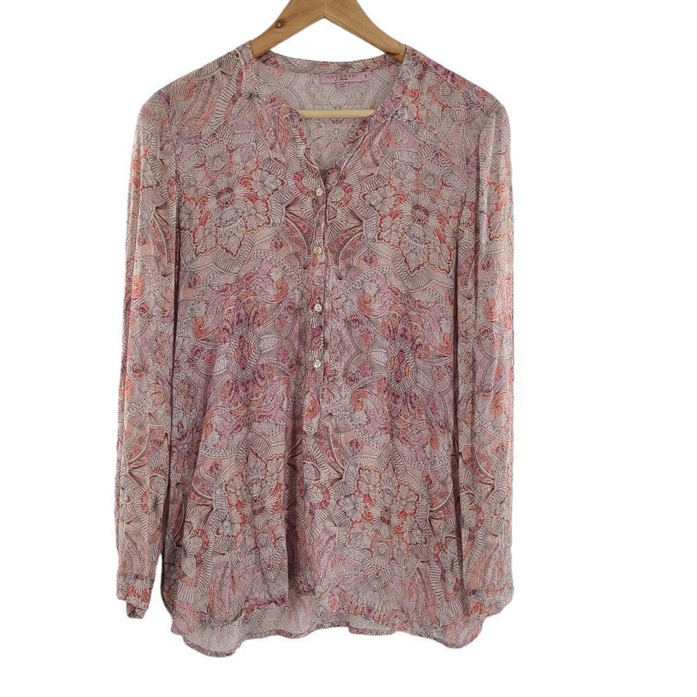 Calypso‎ St. Barth Women Pink Long Sleeve Blouse S